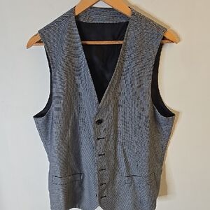 Zara Men's Black & Gray Textured Dress Vest
